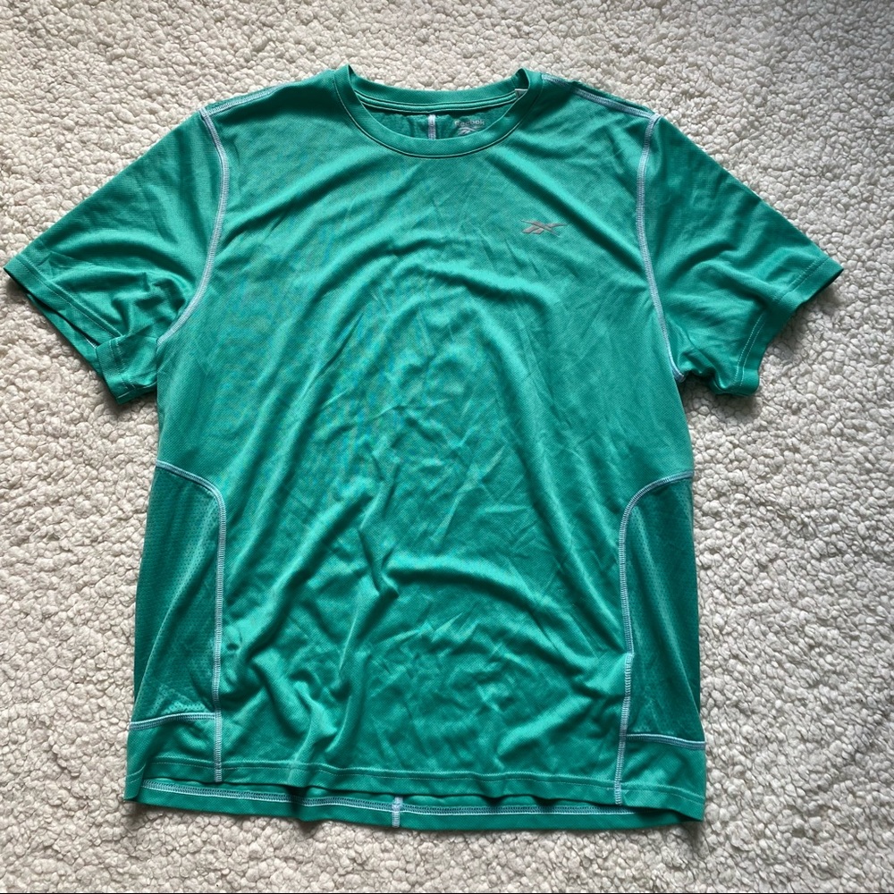 Reebok blue green dri fit t shirt